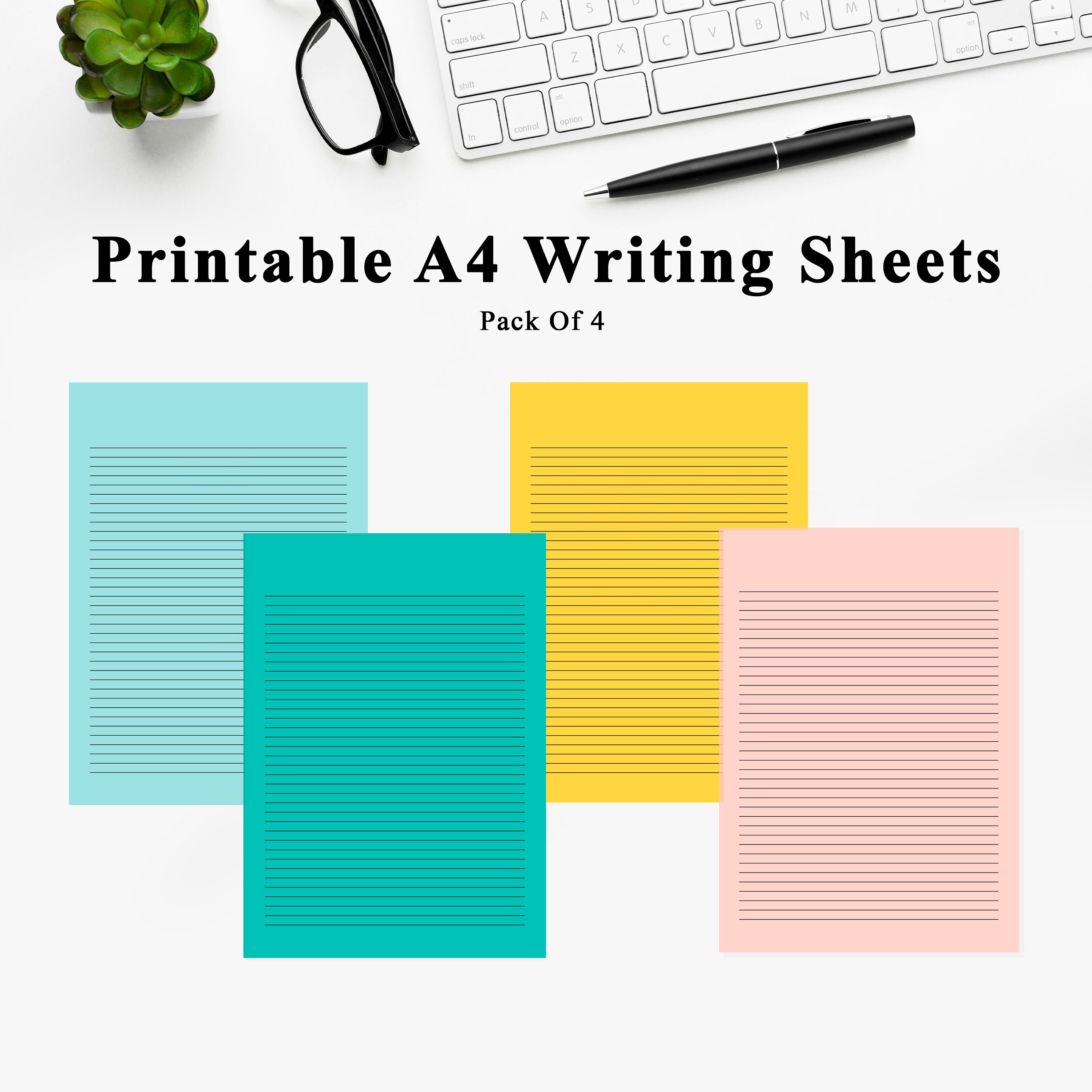 Printable Letter Writing Paper A4 Lined Stationary Pack of Etsy