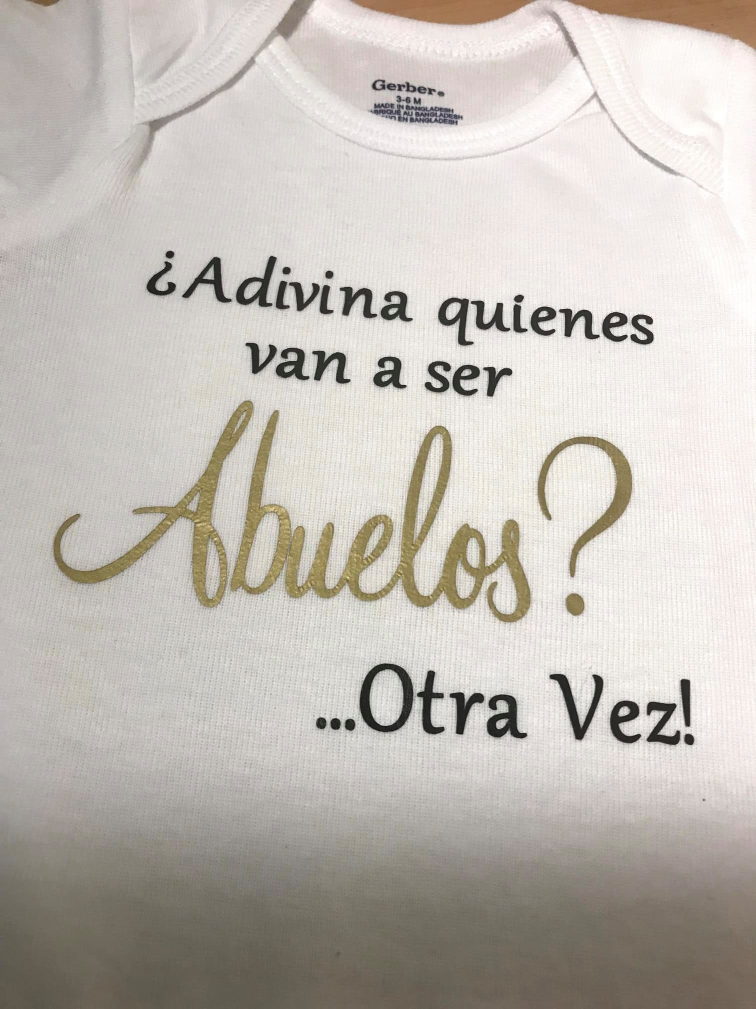 Adivina Quien Va A Ser Abuela Otra Vez Funny Newborn Baby Bodysuits  Pregnancy Announcement Onesies Infant