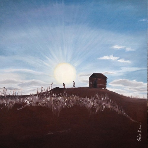 Canvas Print Large/Medium/Small | Kids on the Hills | shops Nostalgic Art by Galia Kaplan