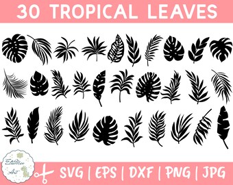 Download Free Tropical Leaves In Svg Palm Leaves Hibiscus Paper Cut Etsy SVG Cut Files