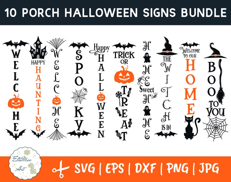 Download Halloween Porch Sign Bundle Halloween Svg Halloween Svg Etsy PSD Mockup Templates