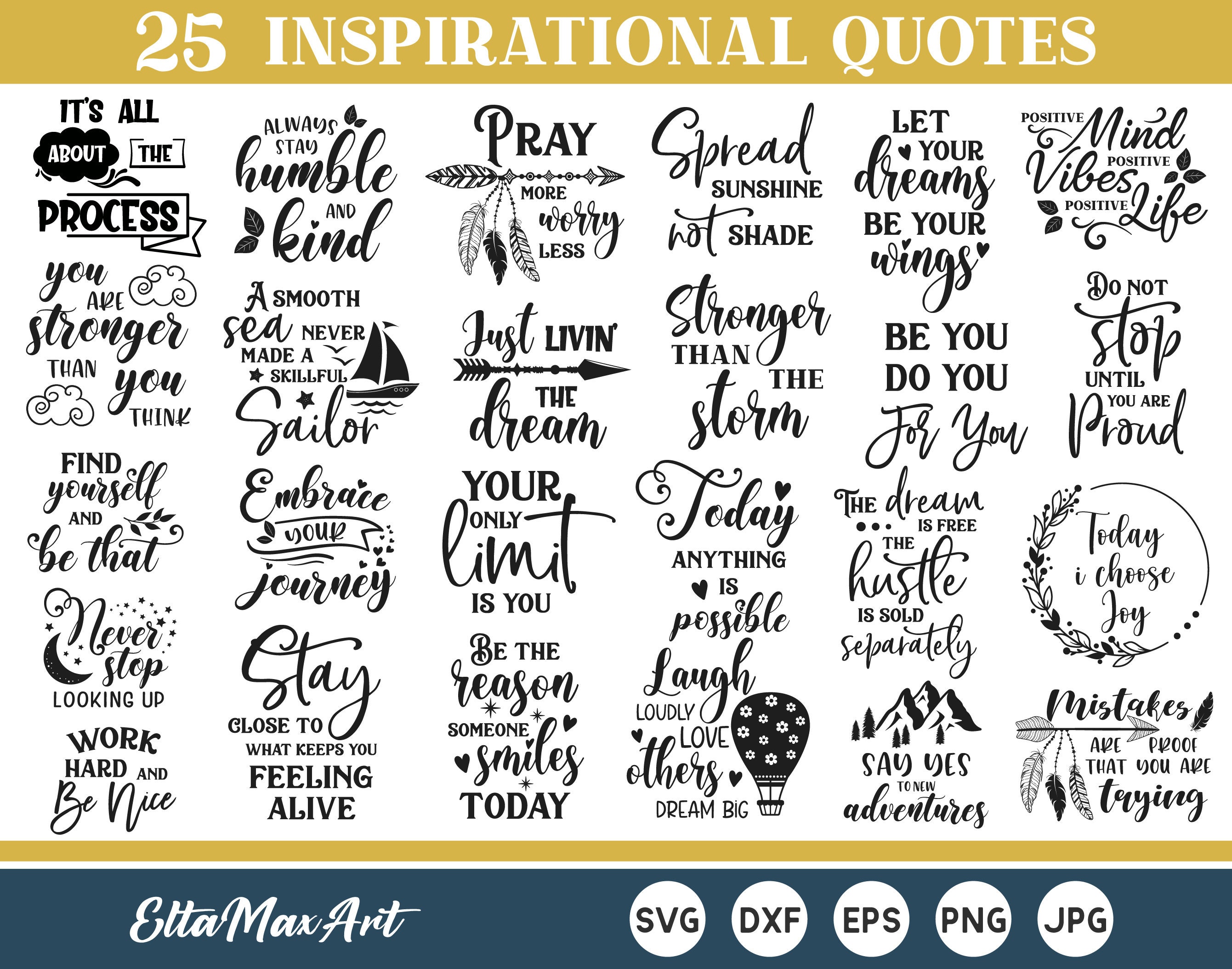 Download Inspirational Quotes Svg Bundle Sayings Svg Cut File For Etsy