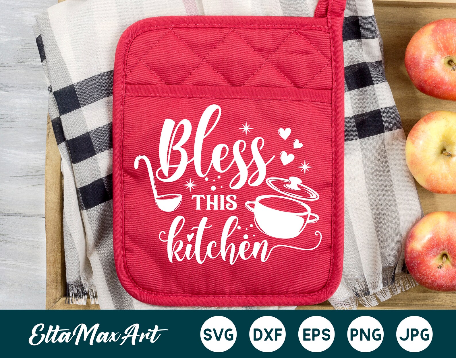 Bless this kitchen SVG Pot Holder SVG Kitchen SVG Baking Etsy
