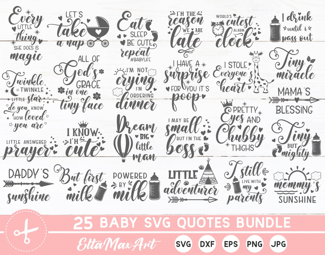 Baby SVG Bundle Cute Baby Sayings SVG Baby Quote Bundle | Etsy