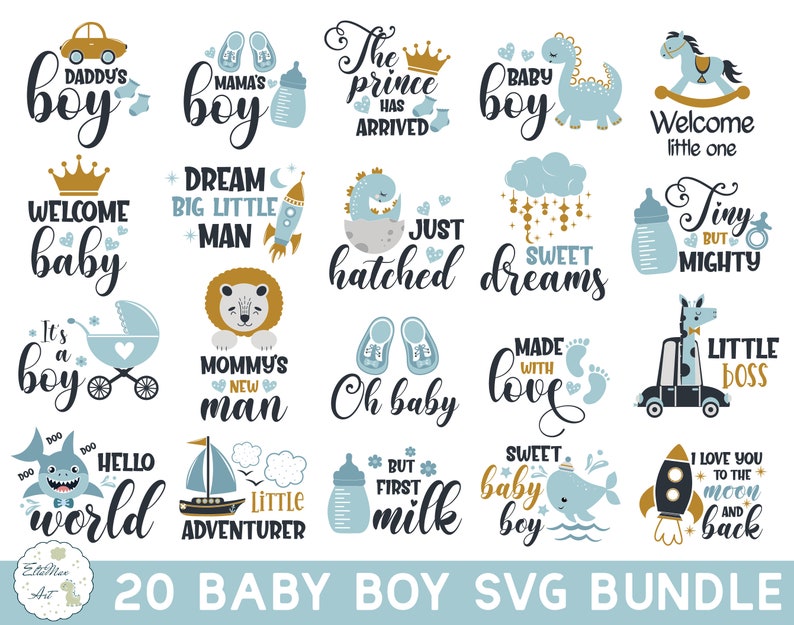 Download Baby Boy SVG Bundle Baby svg Boy SVG Newborn boy svg | Etsy