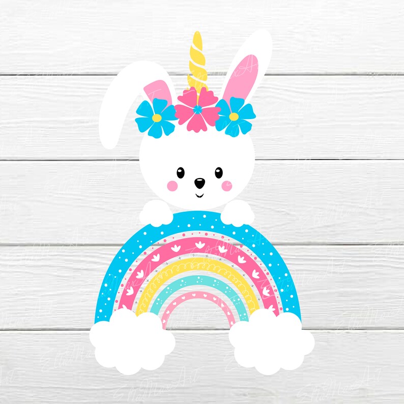 Download Bunny Unicorn Svg Bunny Svg Easter Svg Rainbow Svg Dxf | Etsy