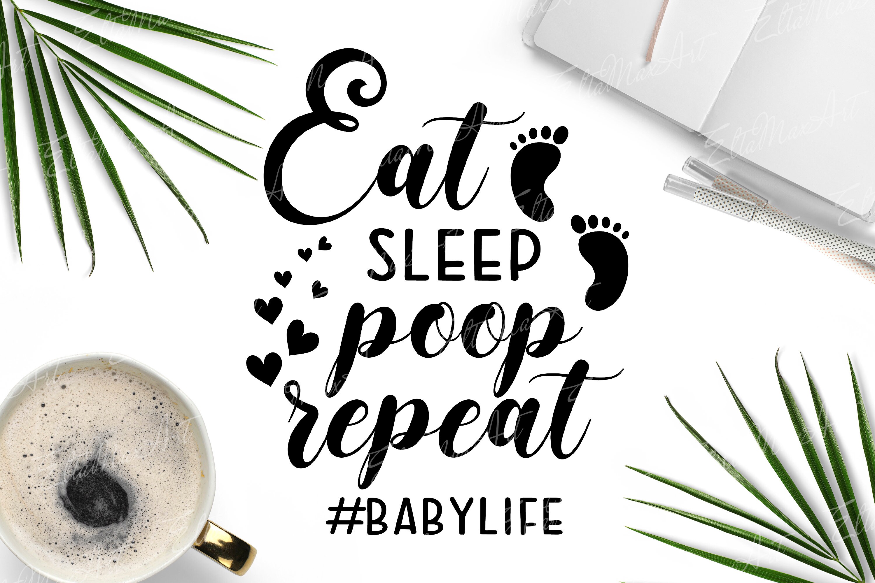 Eat Sleep Poop Repeat Svg Funny quotes svg Newborn svg Baby Etsy