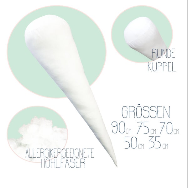 Füllkissen Schultüte, 35cm, 70cm, 75cm, 90cm,  Inlet für genähte Schultüte