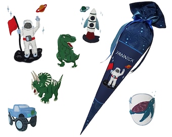 Sewn School Bag - Astronaut and Planet Universe blue, Galaxy ergobag