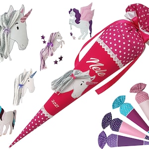 Individually sewn school bag unicorn mane