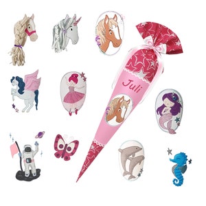 Cinbärella (matching Step by Step) Sewn school cone personalized with name - girl - unicorn, horse and other motifs to choose from