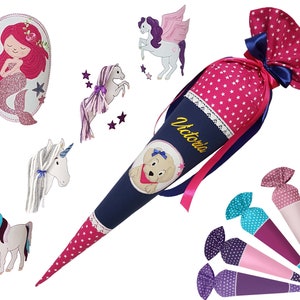 Schultüte Hund blau-pink