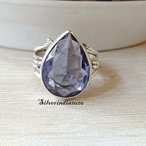 Pure Amethyst Ring, 925 Sterling Silver, Handmade Ring, Silver Band Ring, Gemstone Ring, Women Ring, Anniversary Ring, Party Wear Ring.