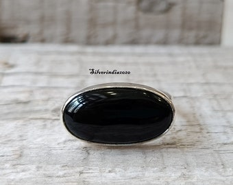 Black Onyx Ring, 925 Silver Ring, Onyx Ring, Thumb Ring, Handmade Ring, Women Ring, Boho Ring, Vintage Ring, Designer Ring, Gift Jewelry