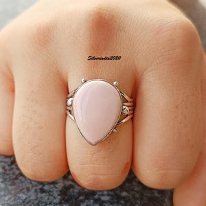 Pink Opal Ring, 925 Sterling Silver Ring, Gemstone Opal Jewelry, Handmade Ring, Boho Ring, Popular Ring, Gift For Her, Anniversary Gift Ring