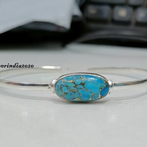 Copper Turquoise Bangle*Gemstone Bangle*Handmade Bangle*Beautiful Stone Bangle*Simple Band Bangle*Antique Bangle*Women Bangle*Copper Jewelry