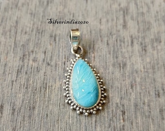 Handmade Larimar Pendant: 925 Sterling Silver Gemstone