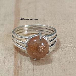 Pure Sunstone Ring, 925 Sterling Silver, Handmade Ring, Silver Band Ring, Beautiful Ring, Women Ring, Anniversary Ring, Party Wear Ring.
