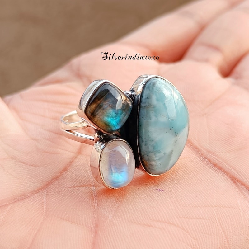 Labradorite Multistone Ring - Etsy