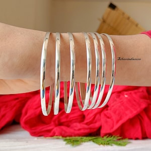 Handmade Sterling Silver Bangle Set - 7 Day Stacking Bangles