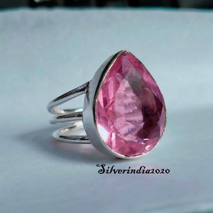 Rose Quartz Ring, 925 Silver Ring, Handmade Ring, Gemstone Ring, Quartz Jewelry, Beautiful Ring, Women Ring, Gift For Her, Promised Ring