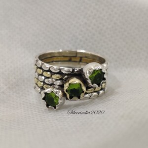 Sterling Silver Spinner Ring: Vintage Peridot Fidget Ring