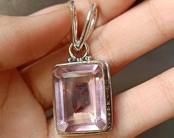 Handmade Rose Quartz 925 Sterling Silver Pendant: Women's Gemstone Jewelry