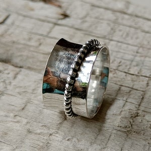 Spinner Ring, 925 Sterling Silver Ring, Meditation Ring, Worry Ring, Anxiety Ring, Silver Spinner Ring, Women Ring, Gift For Her