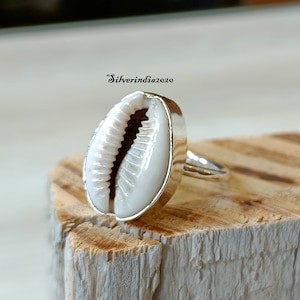 Cowrie Shell Ring*925 Sterling Silver Ring*Handmade Ring*Dainty Ring*Shell Ring*Statement Ring*Beautiful Ring*Women Ring*Gift For Her