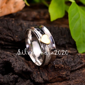 Sterling Silver Spinner Ring: Dainty Anxiety Fidget Ring