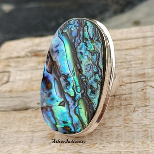 Abalone Shall Ring, 925 Silver Ring, Statement Ring, Gift for Her, Women Ring, Boho Ring, Silver Ring, Wedding Ring, Beautiful Ring