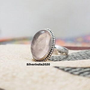 Rose Quartz Ring, 925 Sterling Silver, Handmade Ring, Popular Ring, Gemstone Ring, Boho Ring, Promised Ring, Women Ring, Gift For Her