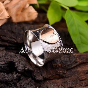 Spinner Ring, 925 Sterling Silver, Anxiety Ring, Fidget Ring,  Worry Ring, Dainty Ring, Texture Ring, Women Ring, Gift For Her Ring