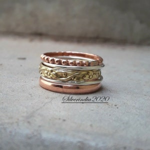 Handmade Textured Sterling Silver Band Ring: Designer Stacking Ring