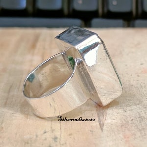 Aquamarine Ring, 925 Sterling Silver Ring, Gemstone Ring, Wide Band Ring, Handmade Ring, Boho Ring, Designer Ring, Aquamarine Jewelry Bild 3