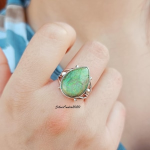 Boho Sterling Silver Monarch Opal Ring - Handmade Gemstone Ring