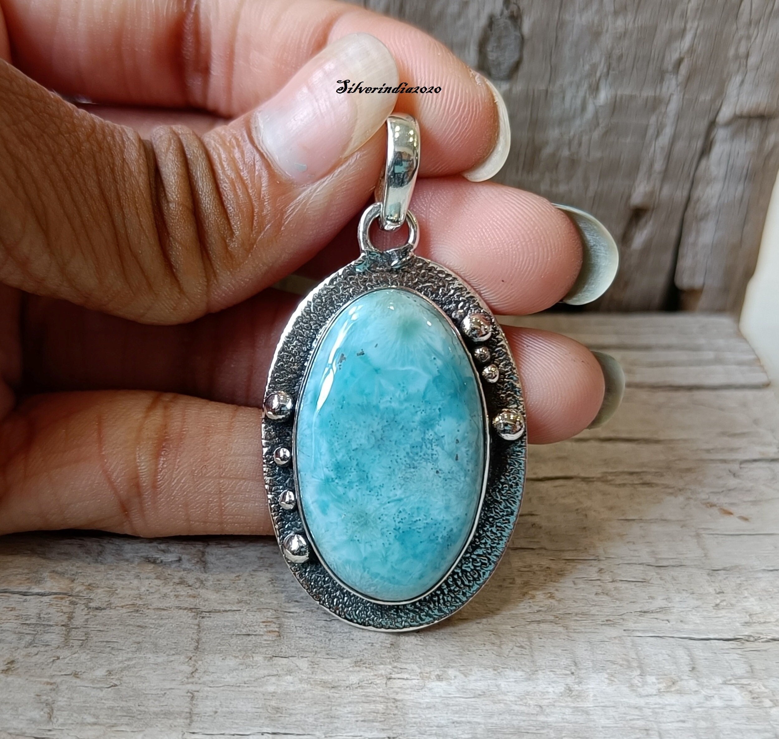 Larimar silver pendant sale