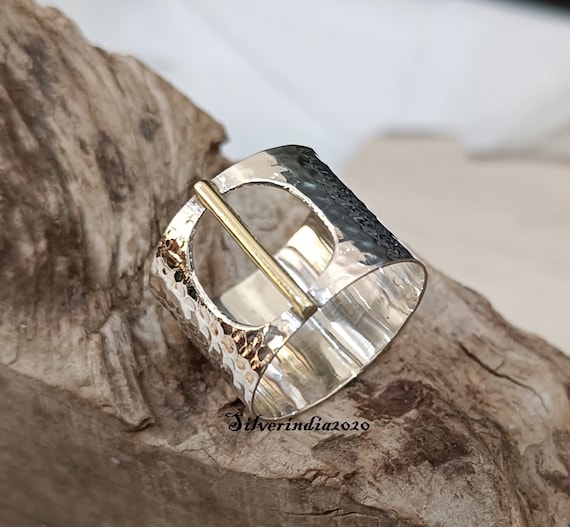Handmade Sterling Silver Wide Band Ring: Designer Women's Ring