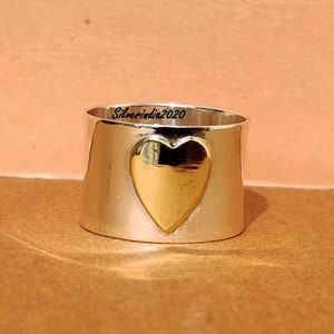 Handmade Sterling Silver Heart Ring - Boho Band