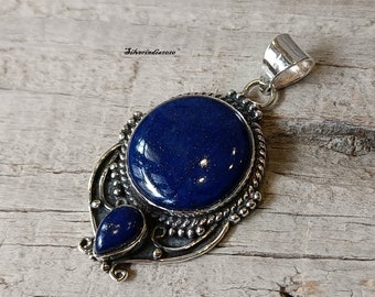 Lapis Lazuli Sterling Silver Pendant: Striking Blue Gemstone