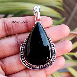 Handmade Black Onyx 925 Sterling Silver Pendant
