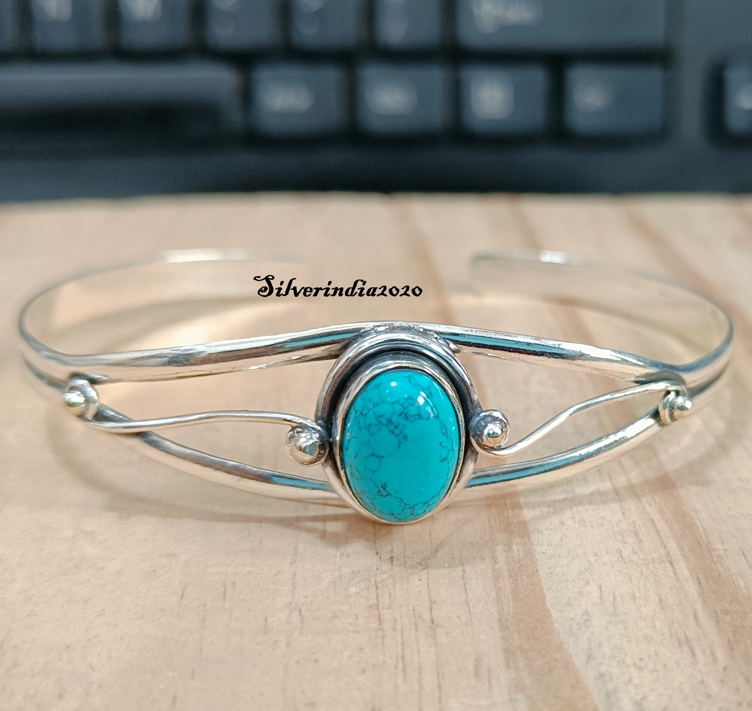 Turquoise Stone Bangle, 925 Sterling Silver, Handmade Bangle, Anniversary Gift, Natural Turquoise, Women Bangle, Party Wear Bangle, Gifted. - Etsy Turquoise Stone Bangle, 925 Sterling Silver, Handmade Bangle, Anniversary Gift, Natural Turquoise, Women Bangle, Party Wear Bangle, Gifted. - Etsy