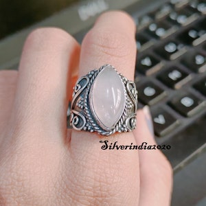 Rose Quartz Ring, 925 Silver Ring, Handmade Ring, Gemstone Ring, Quartz Jewelry, Beautiful Ring, Women Ring, Gift For Her, Promised Ring