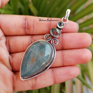 Handmade Aquamarine Pendant: 925 Sterling Silver Gemstone