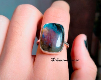 Natural labradorite ring, 925 Sterling Silver, Gemstone Ring, Handmade Ring, Labradorite Jewelry, Designer Ring, Women Ring, Gift For Her