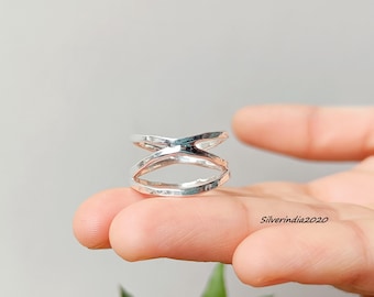 Handcrafted Sterling Silver Open Band Ring, Modern Minimalist Jewelry