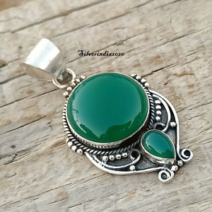 Green Onyx Pendant, 925 Sterling Silver Pendant, Handmade Pendant, Gemstone Pendant, Woman Pendant, Gift Jewelry, Beautiful Pendant