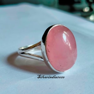 Rose Quartz Ring, 925 Silver Ring, Handmade Ring, Gemstone Ring, Quartz Jewelry, Beautiful Ring, Women Ring, Gift For Her, Promised Ring