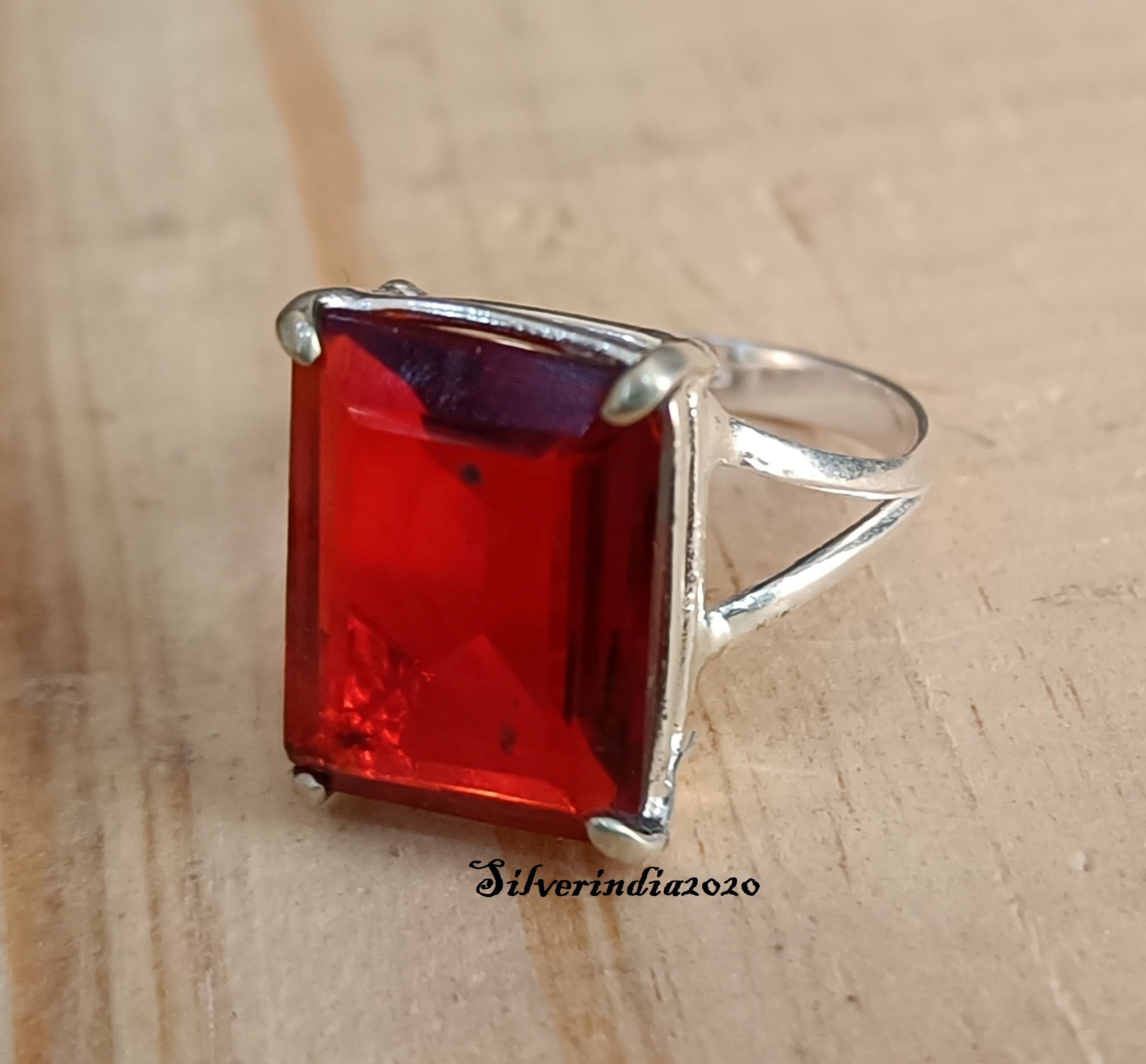 Red and deals silver ring