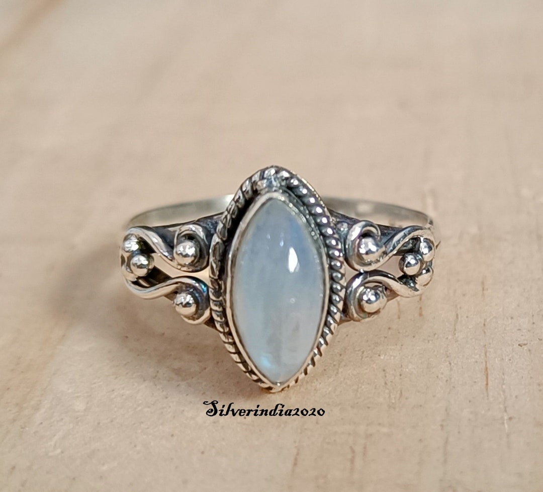 High Quality Natural Moonstone 925 Sterling Silver Ring main image 0